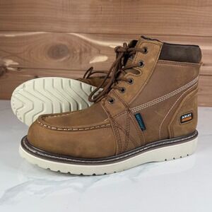 Ariat Rebar Wedge‎ Distressed Brown Moc Toe 6" Waterproof  Work Boot Women's 9 B